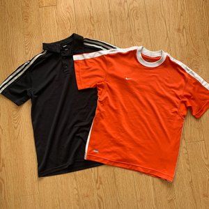 Adidas Nike Boys Athletic Top Soccer Golf Polo Tee
